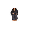 Nuisette grande taille noire avec peignoir satinés 